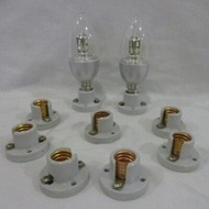 Fiting Fitting E14 Keramik Porcelein Lampu Hias Plafon/Fiting Lampu