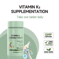 Vitamin K2 Chewable Tablets - Gluten-Free, Non-GMO 120 Tablets Vitamin K2 Supplement