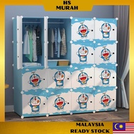 Kabinet Baju Budak Lelaki Perempuan Doraemon Almari Pakaian Kanak Kanak Anak Rak Buku Kids Clothes Wardrobe Rack Cabinet