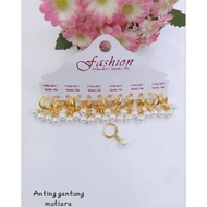 12pasang/1lusin pasang anting xuping anting jepit mutiara