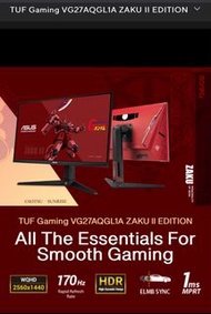 全新 ASUS VG27AQL1A 27” 2K Monitor Zaku 版