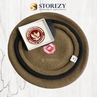 Beret Hat Ministry of Defense Beret + Emblem (Camel) Beret Hat