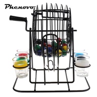 [Phenovo] Bingo Set 48 Balls 6 Cup Lottery Machine Draw Bingo Game for Adult Party Fun