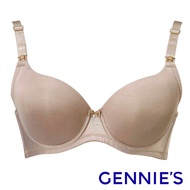 [Gennies Gennies] Simple Elegant Full Plain Cotton Open Nursing Underwear 3-Piece Set-Skin (GZ02)