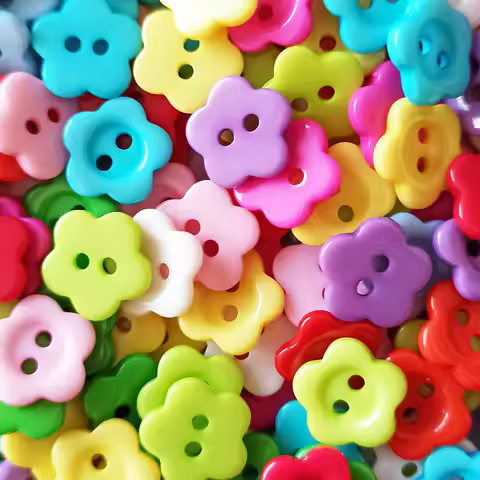 100Pcs Cute Flower Buttons,Sewing Buttons Craft DIY Children's Handmade Buttons,Decorative Sweater B