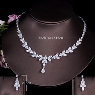 Sepj ชุดเครื่องประดับสำหรับงานหมั้นทำจากเซอร์โคเนียเหลี่ยมน้ำจี้สร้อยคอต่างหูสำหรับผู้หญิงอุปกรณ์เสร