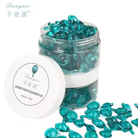50PCS Blue Copper Peptide Capsule Face Serum Firms Tightens Night Moisturizing Plumping and Radiant 