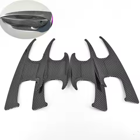 Funduoo Carbon Fiber Chrome Car Door Handle Cover Trim Sticker For Toyota Corolla Altis 2014-2018 St