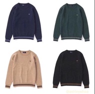 Fred Perry 純色圓領針織衫男女可着深藍深綠卡其黑色