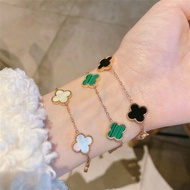 gelang titanium anti karat original gelang titanium Clover Double Sided Female Rose Gold Titanium St