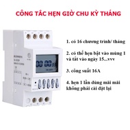 [TIMER CHU KỲ THÁNG] công tắc hẹn giờ bật tắt điện tự động NKG5 16 chương trình / tháng- timer hẹn g