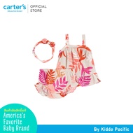 Carters 3PC DCS TAUPE TROPICAL PRINT L12 คาร์เตอร์ชุดเซท3ชิ้น เสื้อ-กางเกง-ที่คาดผม ลายดอกไม้