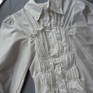 Jun seo ribbed string shirt