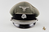 Waffen-SS Offiziere Schirmmutze, Gabardine / Visor Cap Topi Perwira SS Jerman Perang Dunia Kedua WW2