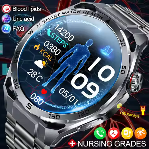 2026 New ECG AI Health Smartwatch for Men 1.53"AMOLED BP/Heart Rate Monitor BT Call IP68 Waterproof 