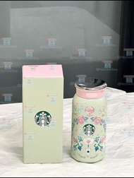 星巴克2025春限定春日花國潮風刺繡撞色保溫杯 全新原盒1 保溫杯 水杯 水壺 戶外 保溫瓶