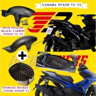 COMBO SET YAMAHA AEROX NVX155 V1 V2 SEAT STORAGE BUCKET COVER + REAR HUGGER .