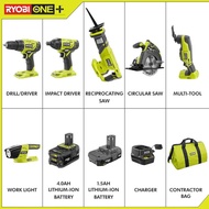RYOBI P1819 18V One+ Lithium Ion Combo Kit (6 Tools: Drill/Driver, Impact Driver, Reciprocating Saw,