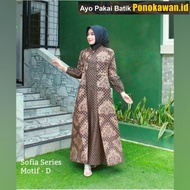 Baju Gamis Batik Wanita Modern Katun Halus Kombinasi Truntum Jumbo