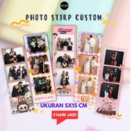 Cute Custom Photo Strip | 5x15cm Photo Print Design bebas | 1st Anniversary