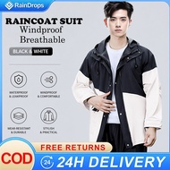 Outdoor Cycling Waterproof Raincoat Thickened Breathable Raincoat Suit Adult Riding Raincoat