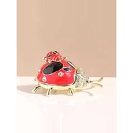 High-End Enamel Home Decoration Diamond Beetle Metal Jewelry Box Beetle Jewelry Storage Box Jewelry 