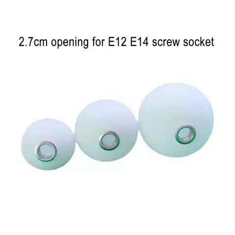 3cm 2.7cm opening threaded white glass shade replacement for E14 E12 screw socket D10cm D12cm D15cm 