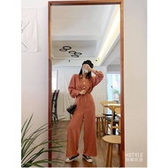 Jumpsuit Hstyle long-sleeved shirt and beautiful wide-leg pants set RJ80012