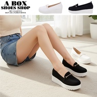 Check Shop * [KM616] 4.5cm Thick-Soled Simple Metal Decoration Height-Increasing Bag Shoes Casual La