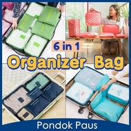 6 in 1 Organizer Bag / Organizer Bag Pouch Set / Storage Luggage Bag / Travel Storage Bag / Suitcase