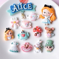 Diy Clay Resin Alice In The Wonderland Set of 13 Pcs Clay Resin Diy Decoration Accessories