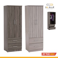 Jo ELLE - Moher 2 Door Wardrobe with Drawer / Storage Cabinet / Cloth Cabinet [Free Shipping to West