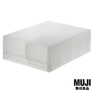 มูจิ กล่องเก็บของโพลีโพรพิลีน - MUJI PP Storage Case / Shallow / 2 Drawers (W26 × D37 × H12 cm)