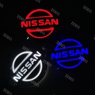 ZR For Modified Nissan Car Logo LED Light Emblems Logo Badge DIY Car Accessories For Nissan Sylphy Sunny Bluebird Sunny Navara NP300 NV200 NV350