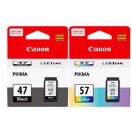 Canon PG-47 Canon CL-57CO Ink Black Color##มีแบบ ตลับแท้  no boxในตัวเลือกสินค้า**แจ้งให้เจาะให้ได้ค