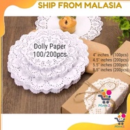 [100/200pcs] Kertas Dollies / White Dolly Paper 3.5"/4.5"/5.5"/8.5"