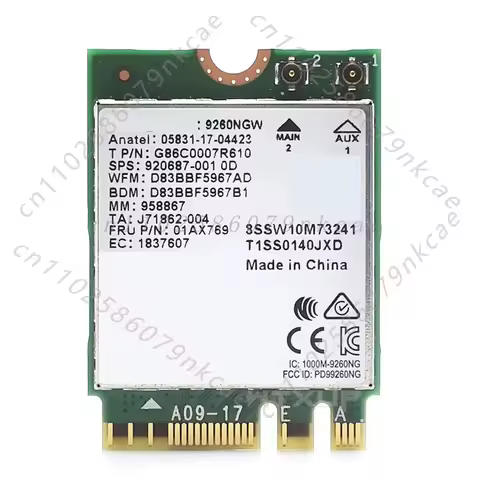 For Intel 7260 9260NGW Dual Band AC WiFi Bluetooth PCI-E x1 Desktop Wireless Network Card Adapter 2.