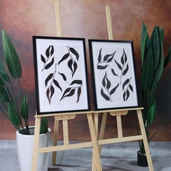 Bingkai Gambar Daun Abstrak – Hiasan Rumah Moden Gaya Muji IKEA Untuk Deko Rumah