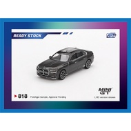 (READY STOCK) Mini GT - 818 BMW i7 xDrive60 Dravit Grey
