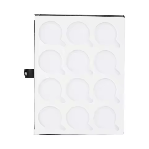 Black Folded PU Leather EVA Lined Foam 12 Pcs Sun Glasses Place Lens Display Case Tray Box Optical T