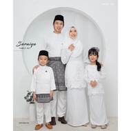 Baju Raya Set Family/Suraiya putih/Family Sets/Raya Sedondon/Baju Kurung/ Baju Melayu/Kurung Moden