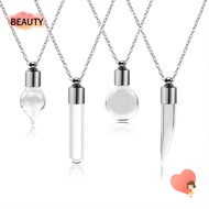 BEAUTY Glass Bottle Necklace, with Chain Ashes Holder Wishing Bottle, Fillable Keepsake DIY Memorial