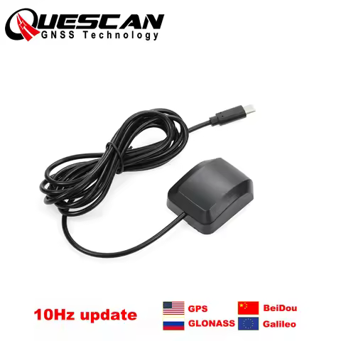 QUESCAN Windows Android USB Type C GPS Receiver 10Hz GPS GLONASS Galileo BeiDou Type-C GNSS Antenna