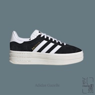 ADIDAS ORIGINALS GAZELLE BOLD W Thick-Soled Deconstruction Black Cream-Soled Women's Shoes HQ6912