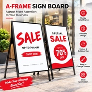 Single side 60x80cm Double Sided 60x90cm custom a-frame sign metal outdoor sign stand heavy business