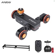 Andoer Camera Video Dolly Slider Kit with 3-wheel Auto Dolly Car 3 Speed Adjustable + 60cm/23.6in Tr