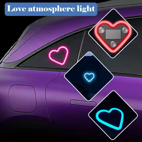 Car LED Aolar Love Atmosphere Light Window Glowing Heart-shaped Ambient Light Solar-powered Car Inne