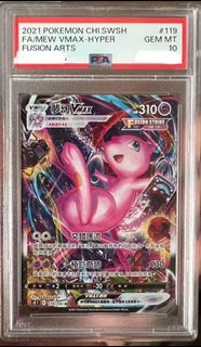 Psa10 2021 Pokémon Chi.Swsh FA/Mew VMAX-Hyper Fusion Arts 119/110 夢幻 POP少 大手繪 超夢 月伊 仙伊 Vmax HR Pokem
