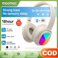 (COD) P6 Wireless Bluetooth Headphone: Foldable, 18H Battery, Bass, BT 5.3, Mic, Colorful Lights, US