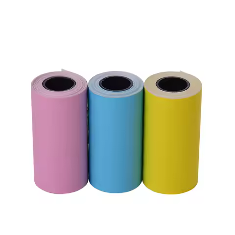 3 Roll Sticker Paper Roll Direct Thermal Printer Paper with Self-adhesive 57*30mm for PeriPage A6/A8